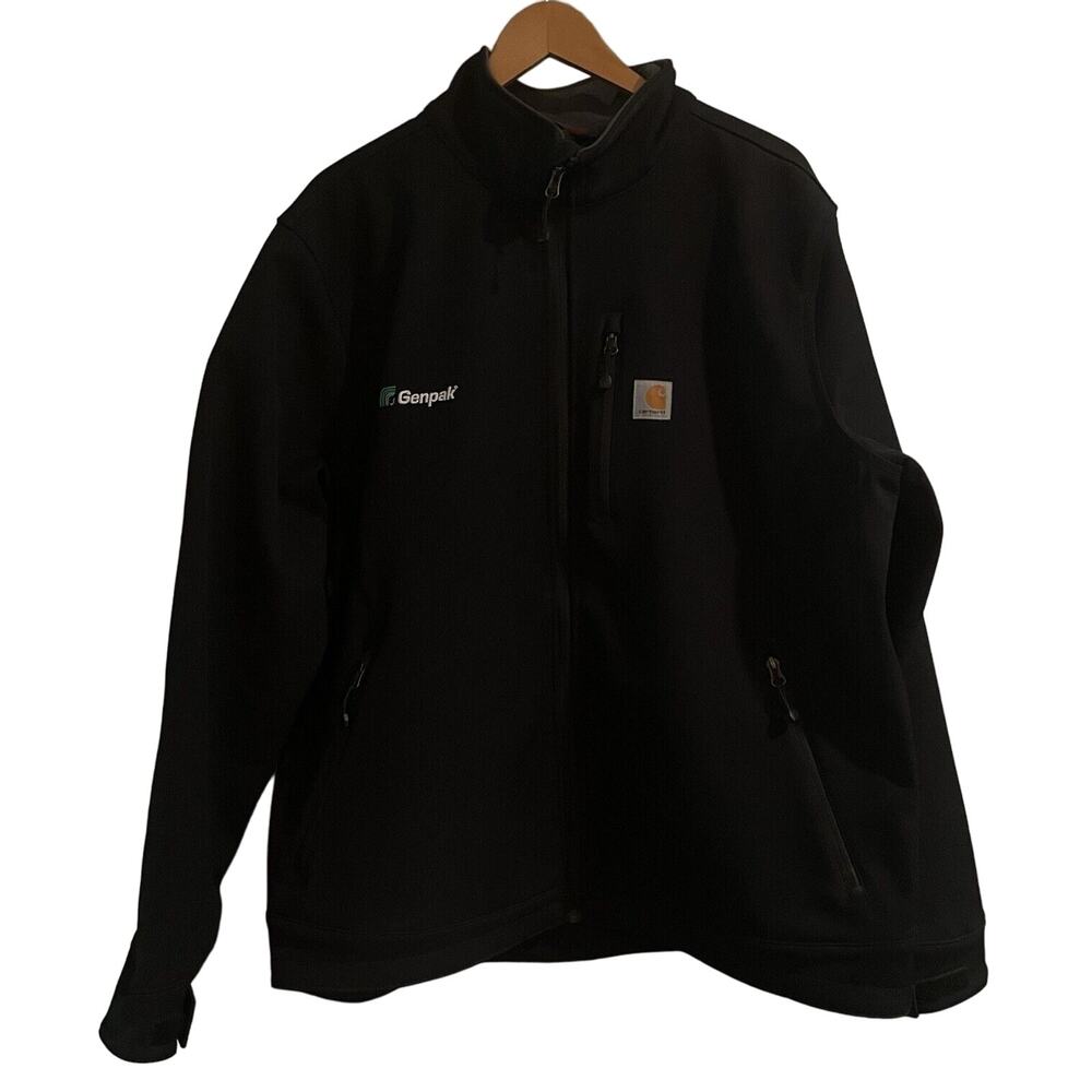 Carhartt Jacket Crowley Softshell Zip Up Fleece Lined Wind Water Proof Mens XL